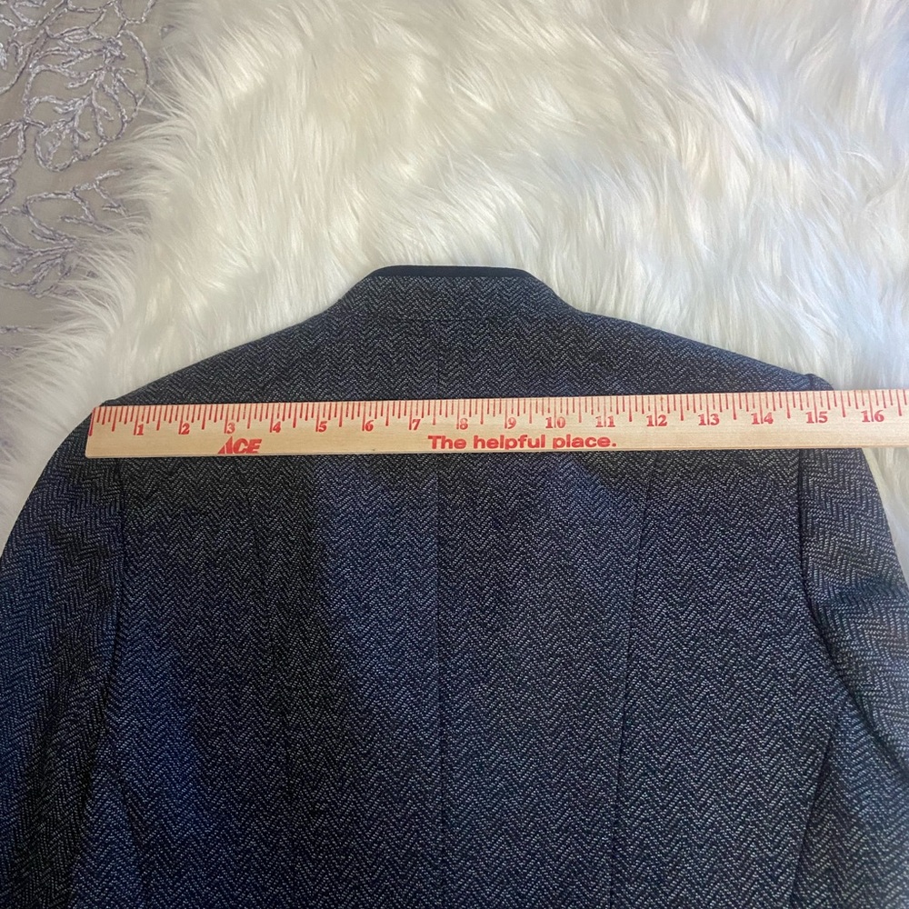 White House Black Market Sz 4 Dark Grey/Black Herringbone Women’s Blazer - Picture 14 of 14